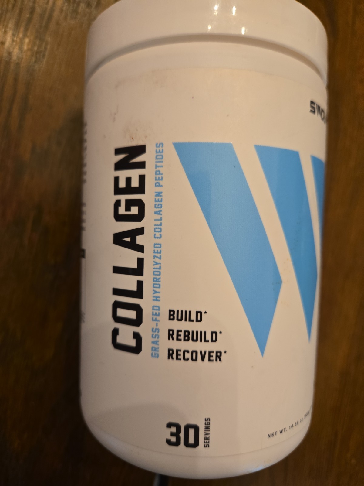 SWOLVERINE Grass-Fed Hydrolyzed Collagen Peptides Powder Unflavored 10.58 oz