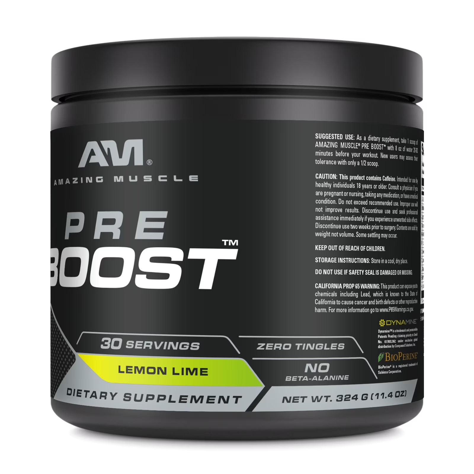 Pre Boost 324 Grams Powder Natural Lemon Lime Flavor Supplement | 30 Servings |