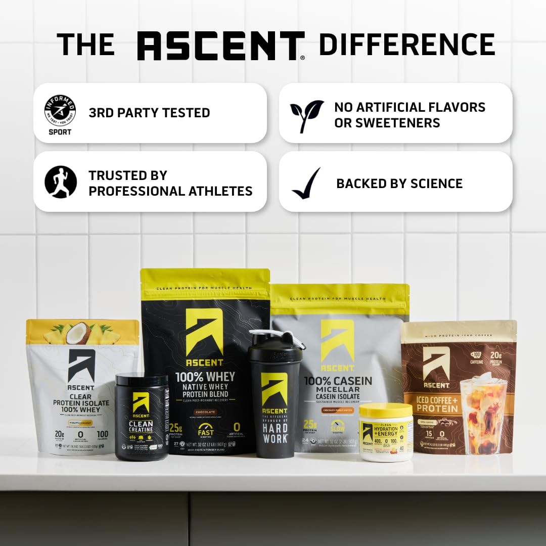 Ascent Clean Creatine Monohydrate Powder – 5G Per 100 Servings (Pack of 1)