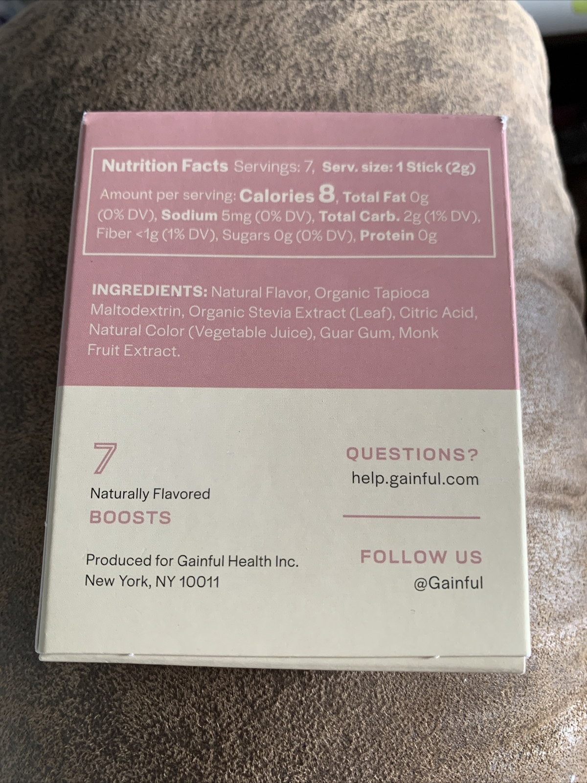 NEW Gainful Flavor Boost Packets Strawberry Cream 7 packets/1 box