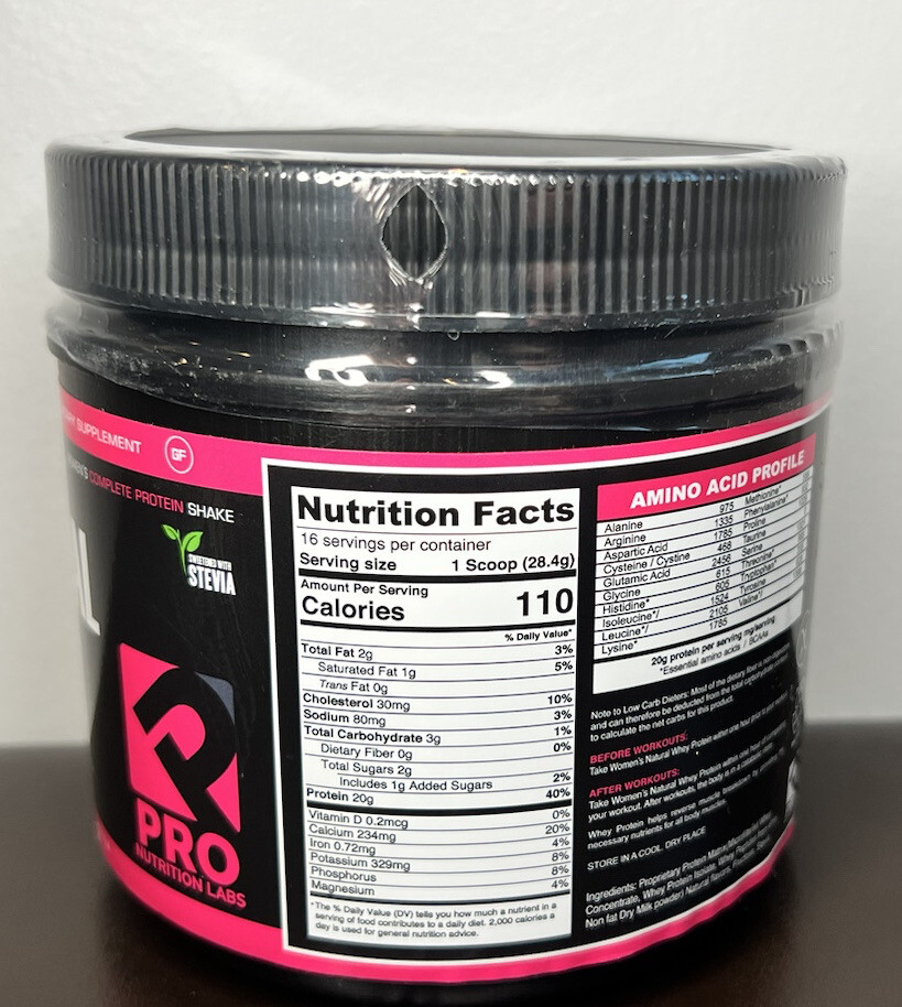 Pro Nutrition Labs Women’s Natural Whey Creamy Vanilla 1 lb/16 servings EXP 7/24