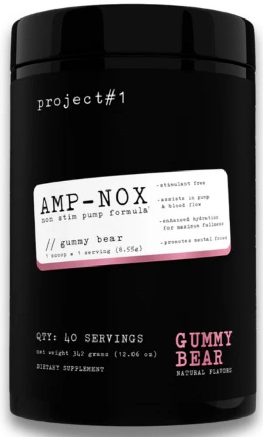 Amp-Nox Non-Stim Pump – Gummy Bear (40 Servings) Sealed 12/26