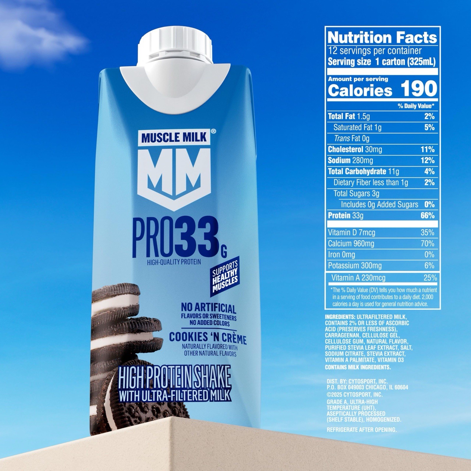 Muscle Milk Pro High Protein Shake, Cookies ‘n Creme 🍪 11 fl oz (12 Pack)