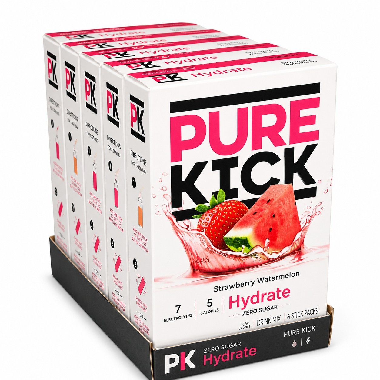 PURE KICK Hydrate Zero Sugar Electrolyte Drink Mix Strawberry Watermelon 36…