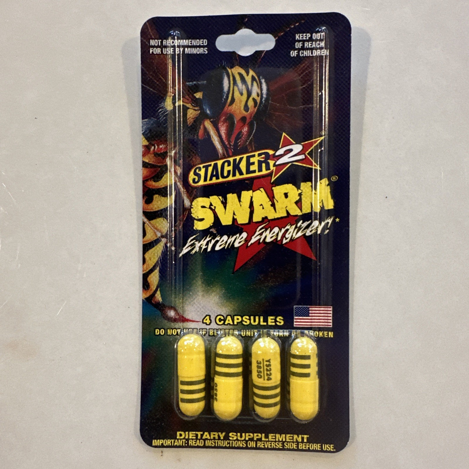 8ct SWARM EXTREME ENERGIZER By Stacker Weight Loss 32 Capsules
