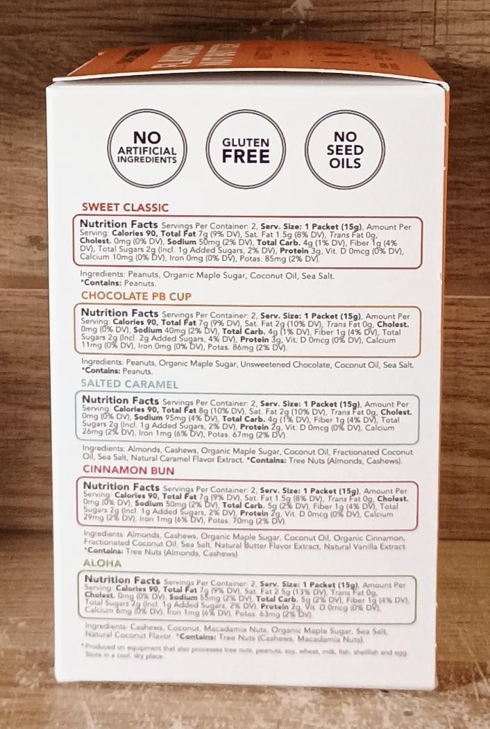 Clean Simple Eats Flavored Nut Butter Variety Pack 10 Stick Packs