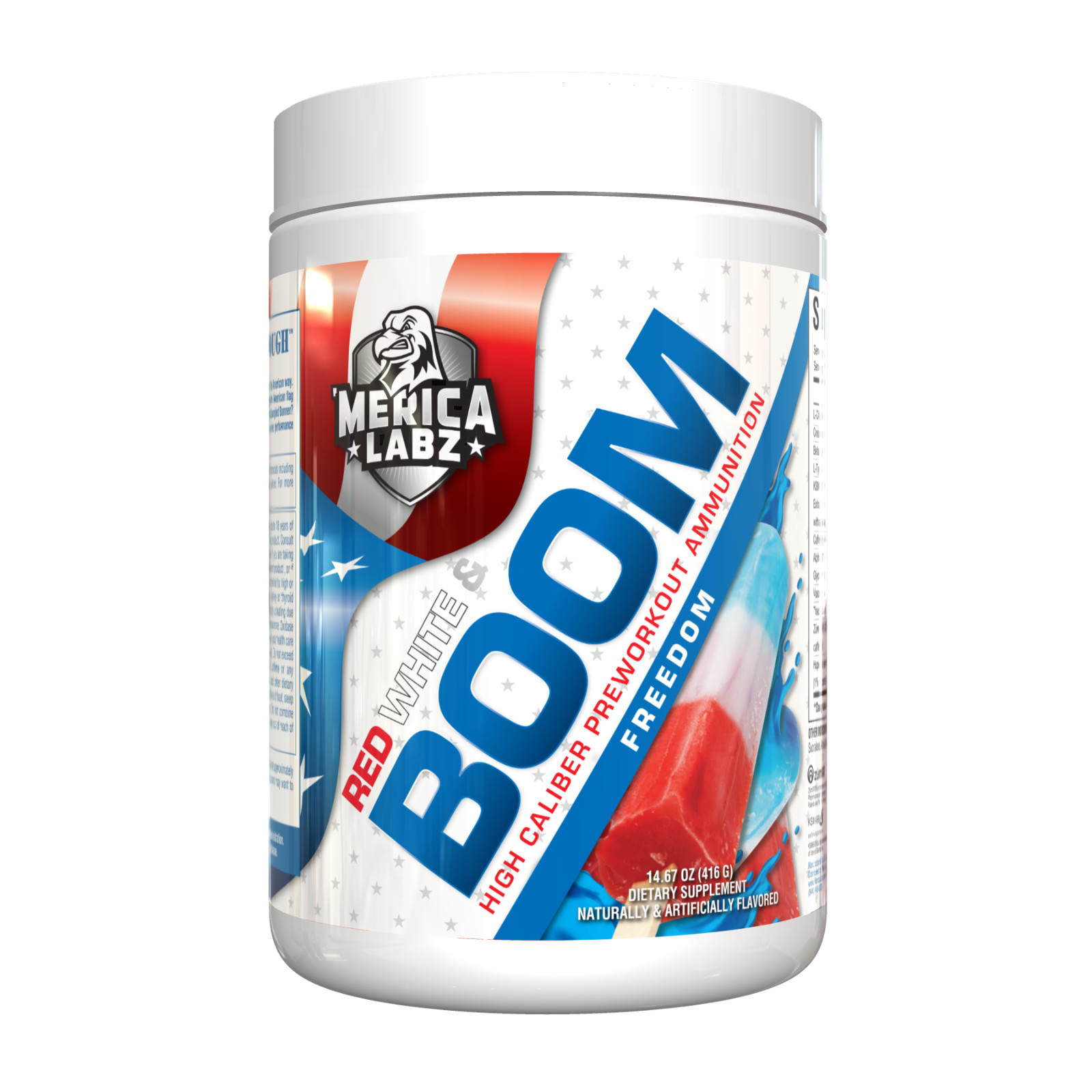 ‘Merica Labz RED WHITE & BOOM | High Caliber | FOCUS – ALL Flavors PREWORKOUT