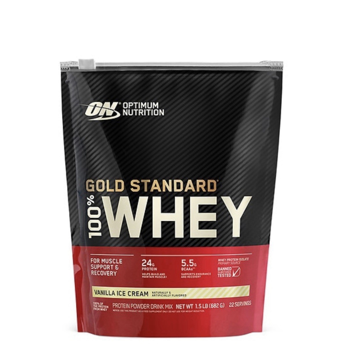 Optimum Nutrition Gold Standard Whey Protein Vanilla 1lb Powder Supplement