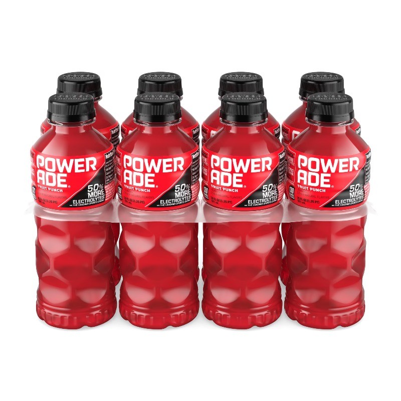 POWERADE Fruit Punch Electrolyte Sports Drink Bottles, 20 fl oz, 8 Pack