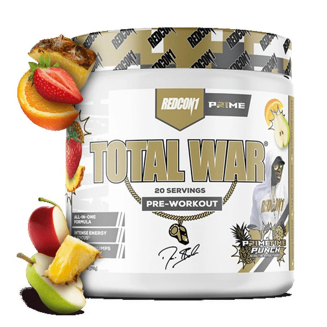Total War Pre-Workout Powder Beta-Alanine & Citrulline Malate, Primetime Punch,