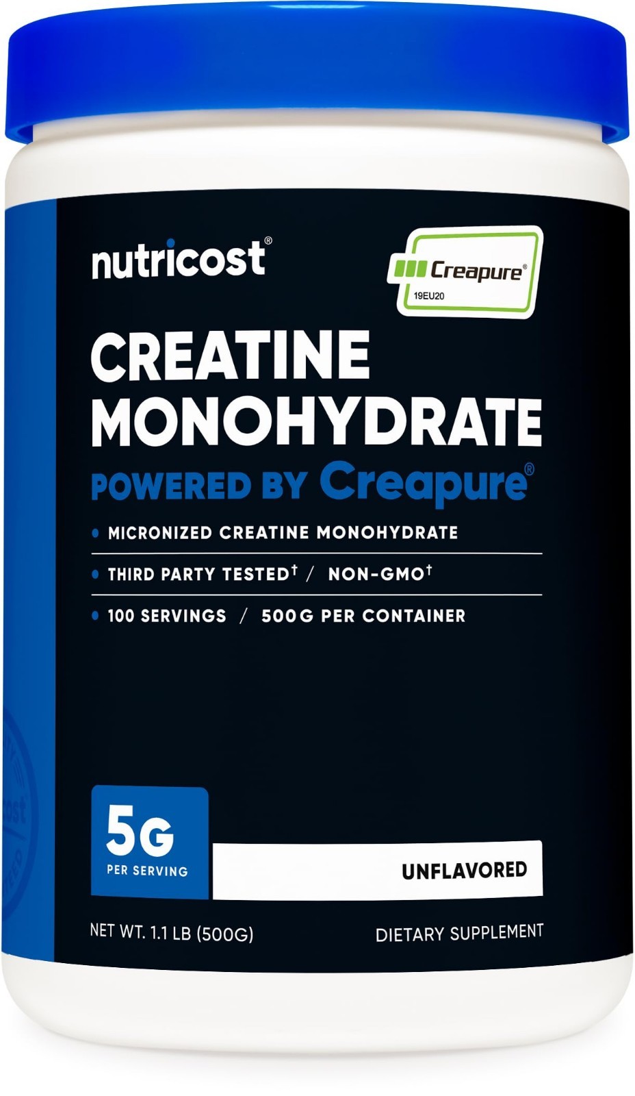 Pure Creatine Monohydrate Powder 500g – Muscle Growth, Energy Boost, Workout Sup