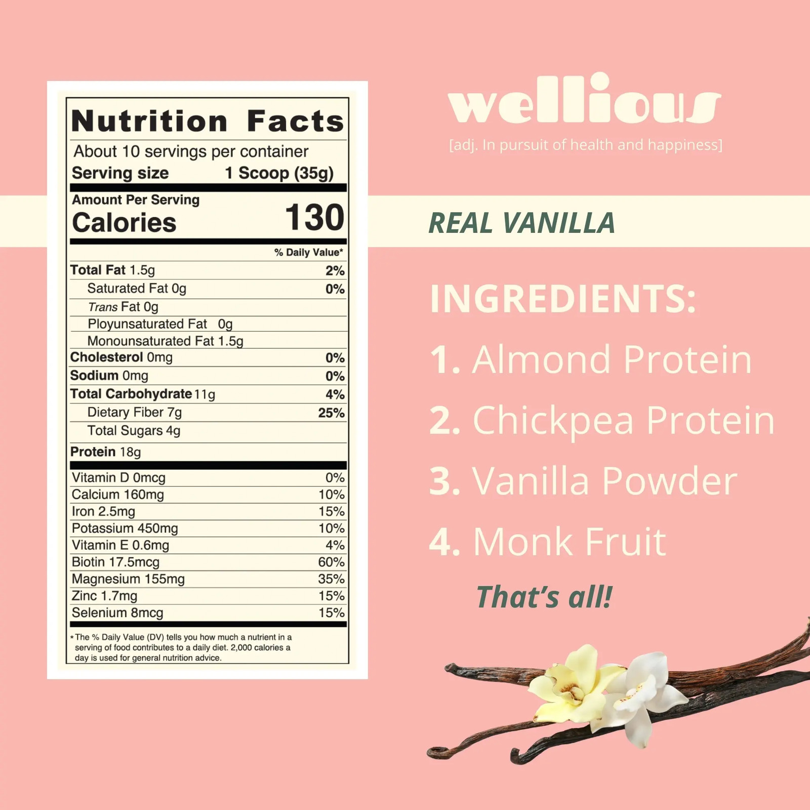 Wellious Protein Powder – Real Vanilla