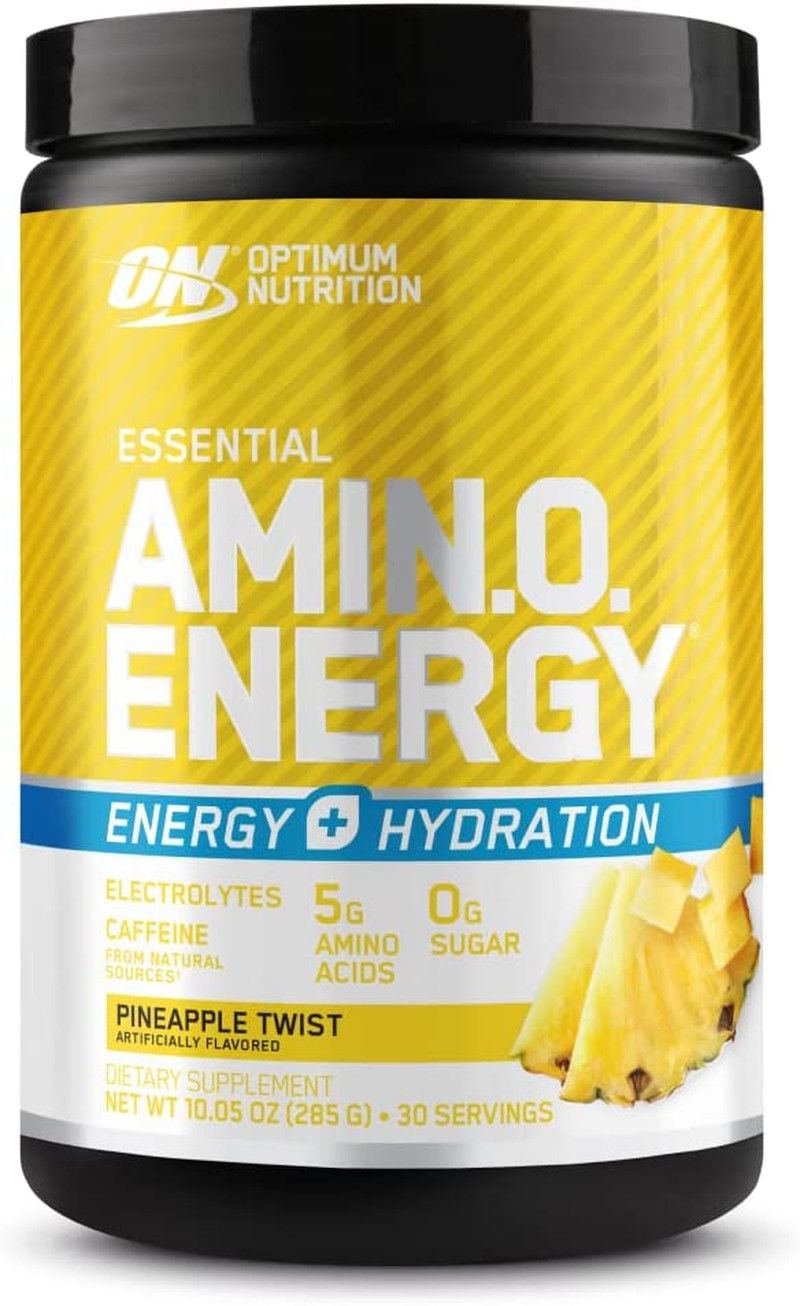 Amino Energy Powder plus Hydration, with BCAA, Electrolytes, and Caffeine, Pinea