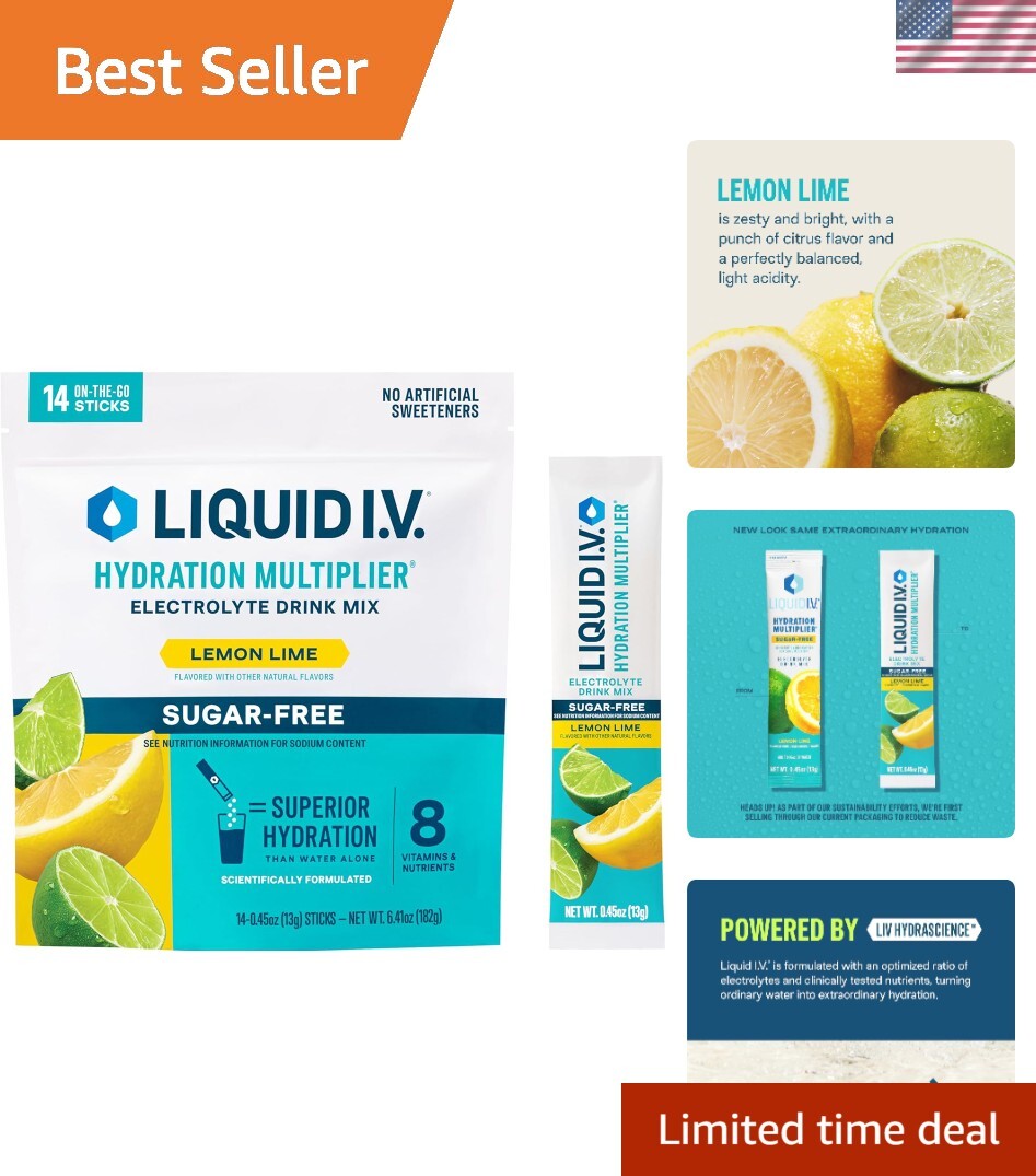 Delicious Sugar-Free Lemon Lime Electrolyte Mix – Hydration Multiplier 14 Sticks
