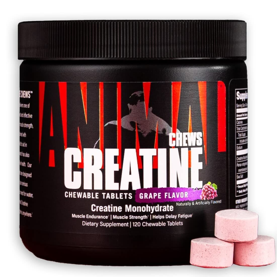 Universal Nutrition ANIMAL Creatine Chews Monohydrate 120 Grape Flav Chews 2/25