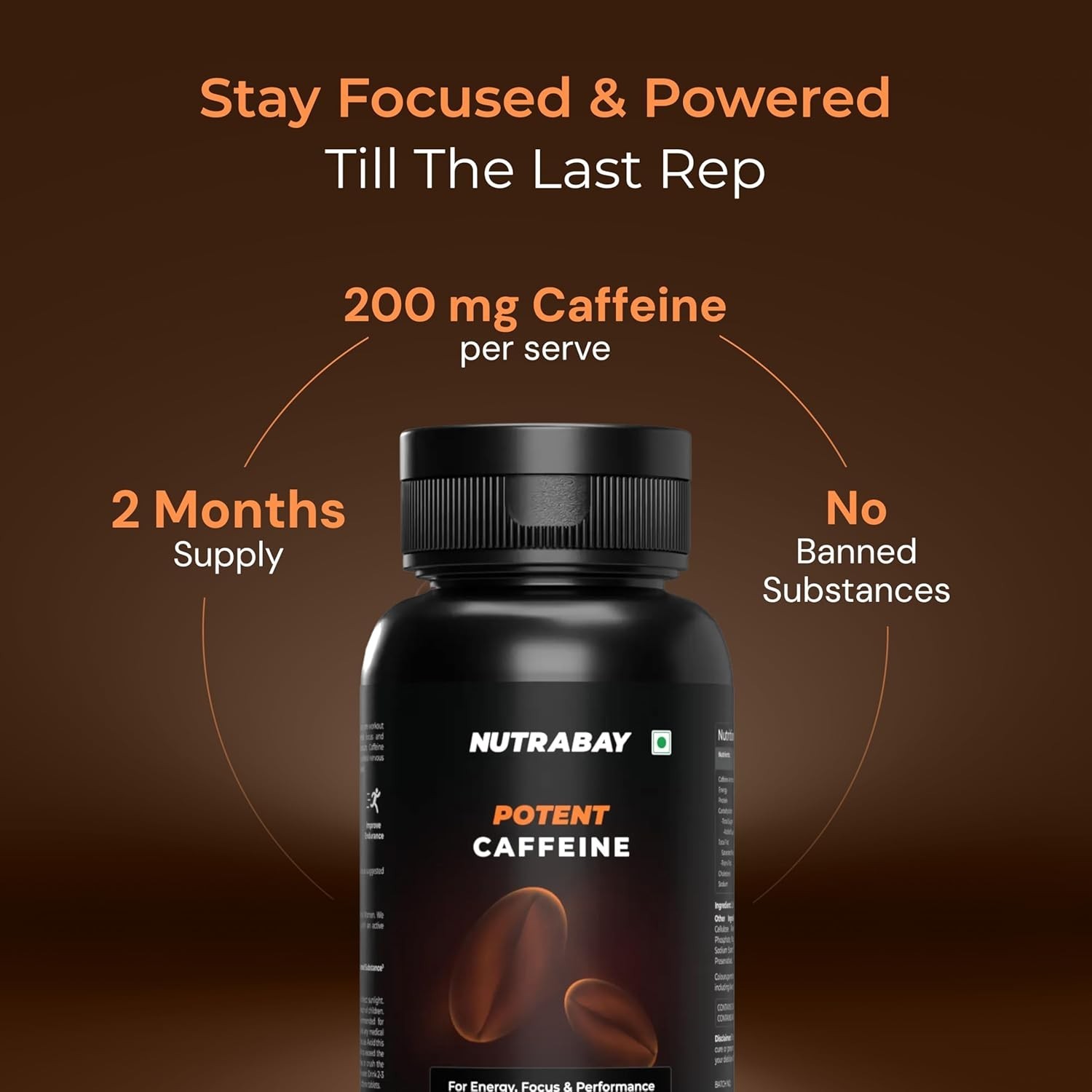 Potent Caffeine Veg Tablets | Natural Stimulant for Energy, Endurance & Focus