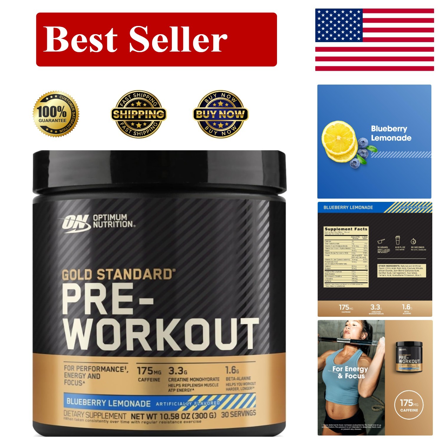 Vitamin D Infused Gold Standard Pre-Workout – 30 Servings, Creatine & Caffeine
