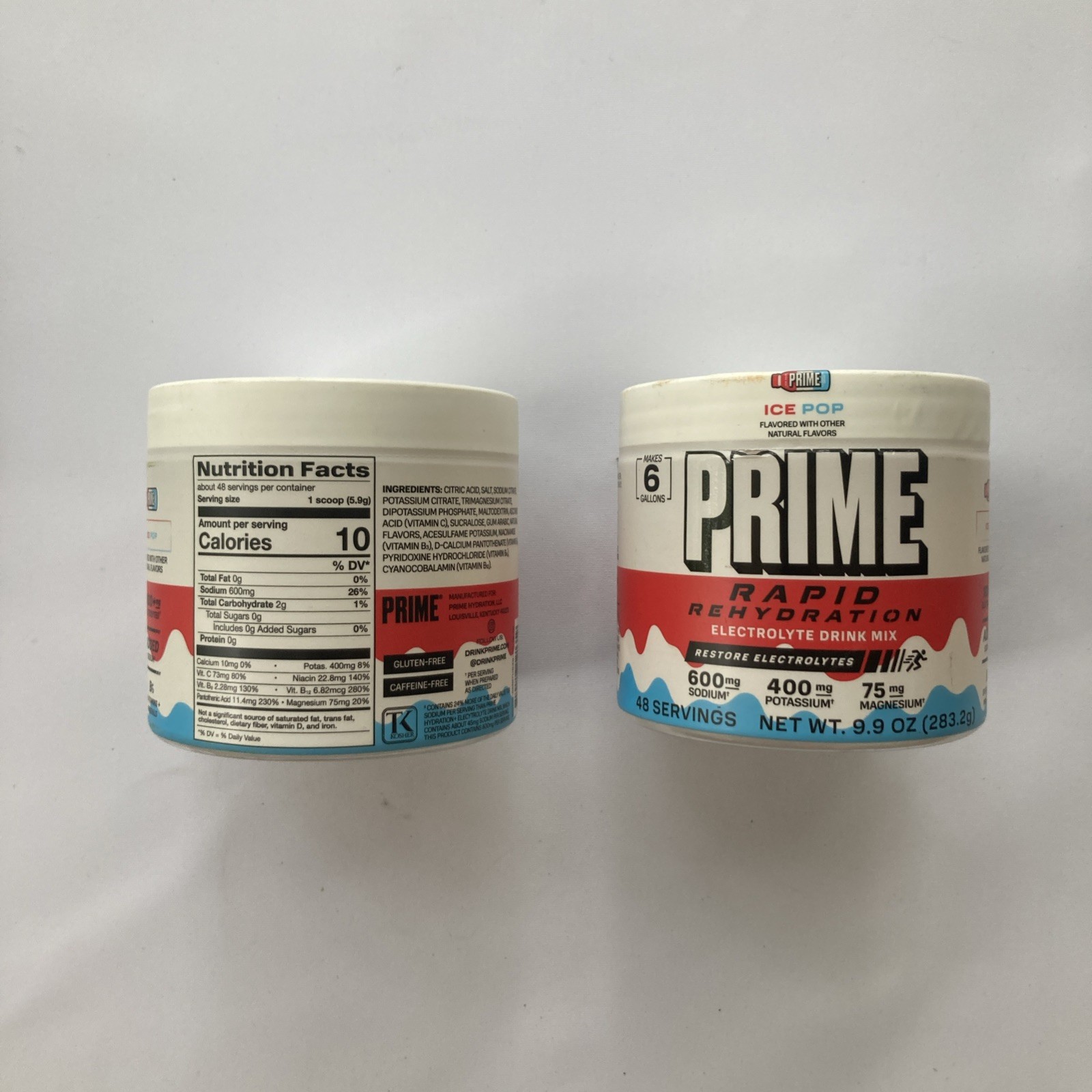 Prime Rapid Rehydration Electrolyte Powder Ice Pop 9.9oz 48 Srvgs 02/28 (2 Pack)