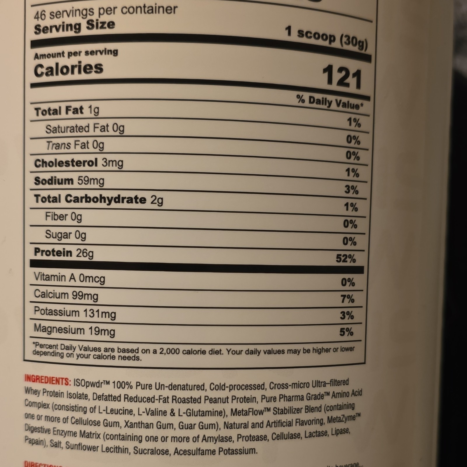 Metabolic Nutrition ISO Whey Protein Isolate Zero Lactose PB Cookie 3.04 lb