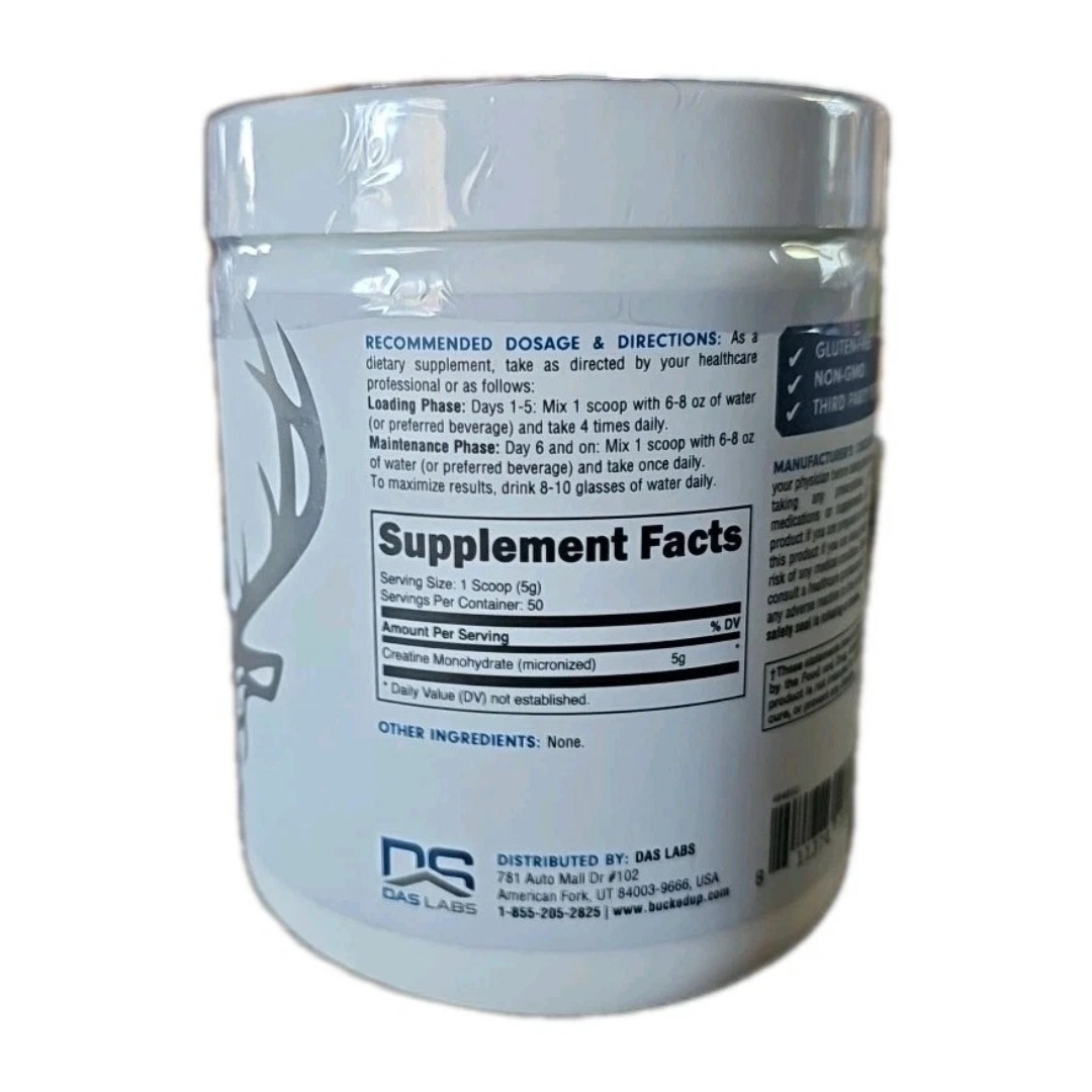 Bucked Up Creatine Monohydrate Micronized Powder Essential – Size: 8.93 oz