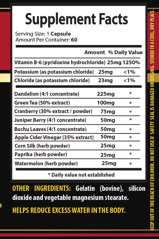 Weight loss complex – WATER AWAY PILLS 3B – cranberry apple juice