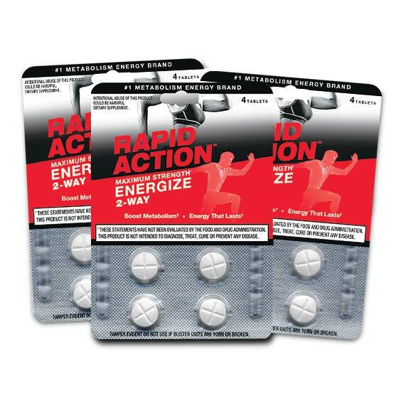 Rapid Action Energize 2-Way Energy That Lasts 24 Packs of 4 Mini Tablets
