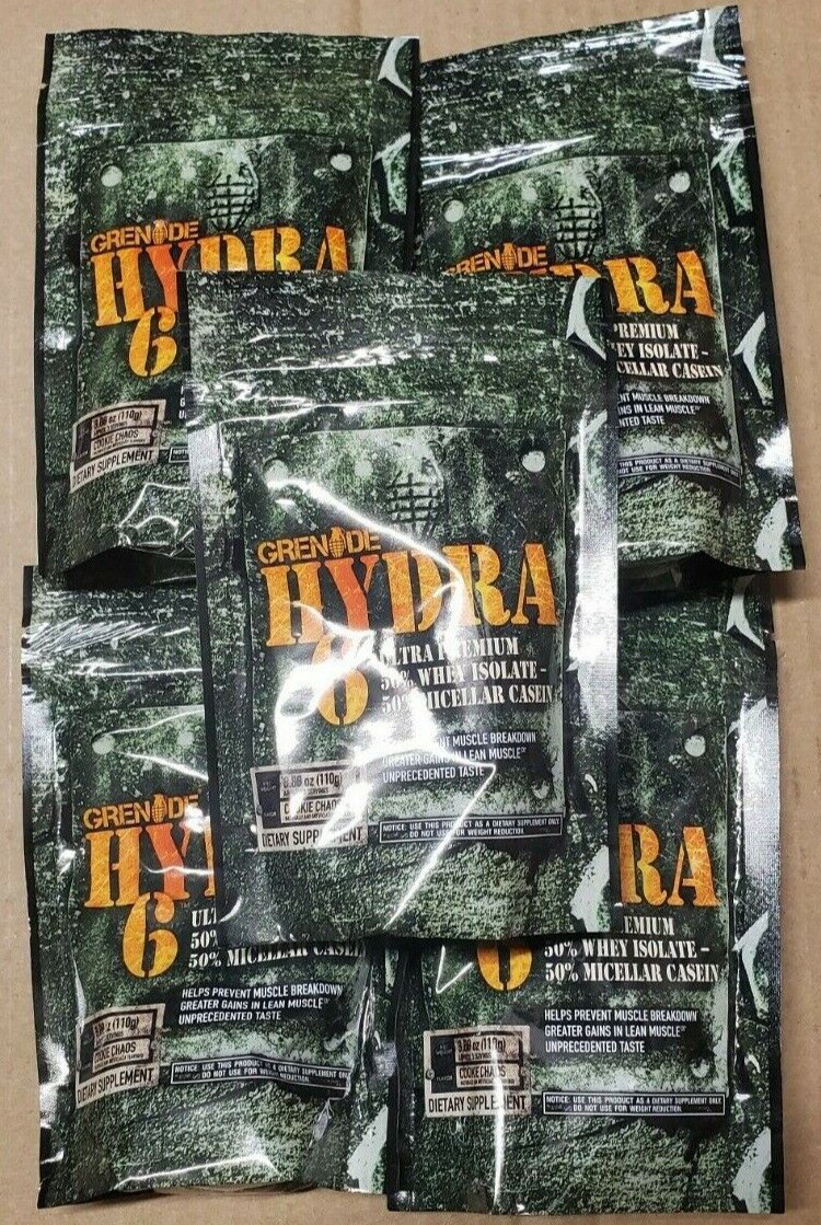 5 Packs GRENADE Hydra 6 – Cookie Chaos – 3 Servs x 5 bags = 15 Total – 3/2025
