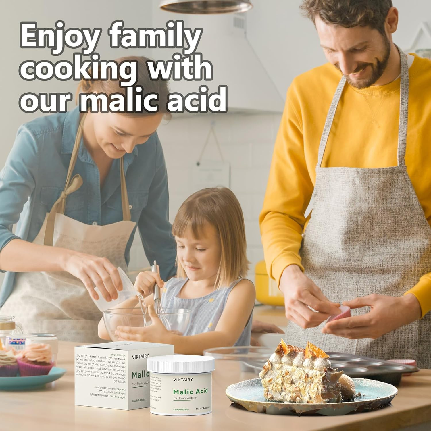 2.5 LB Malic Acid, Food Grade Malic Acid Powder Tart Flavor for Making Sour Cand