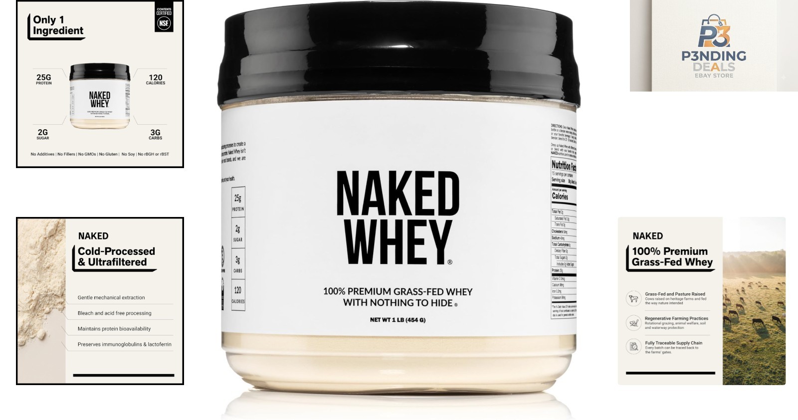 1Lb Grass-Fed Whey Protein Powder – Pure, GMO-Free & Gluten-Free for Recovery