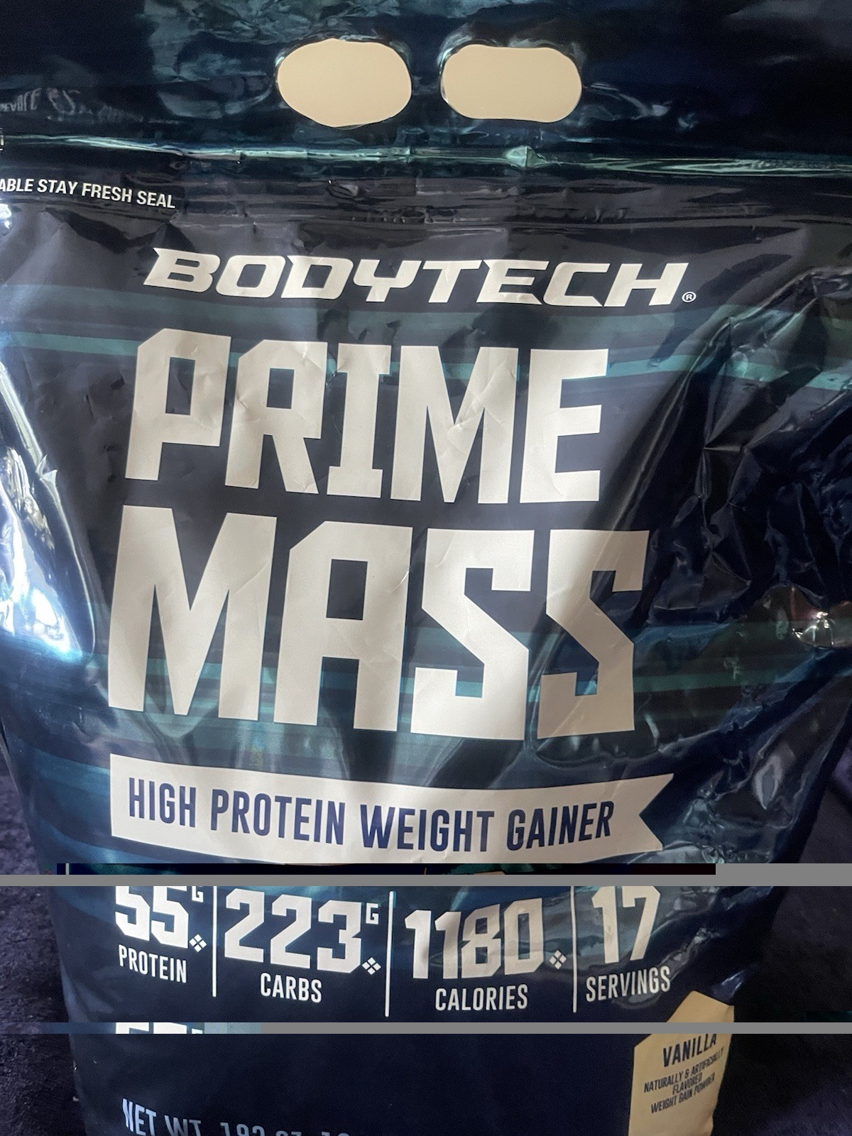 Bodytech Prime Mass VANILLA High Protein Weight Gainer 12 lb Bag Exp. 11/4/27