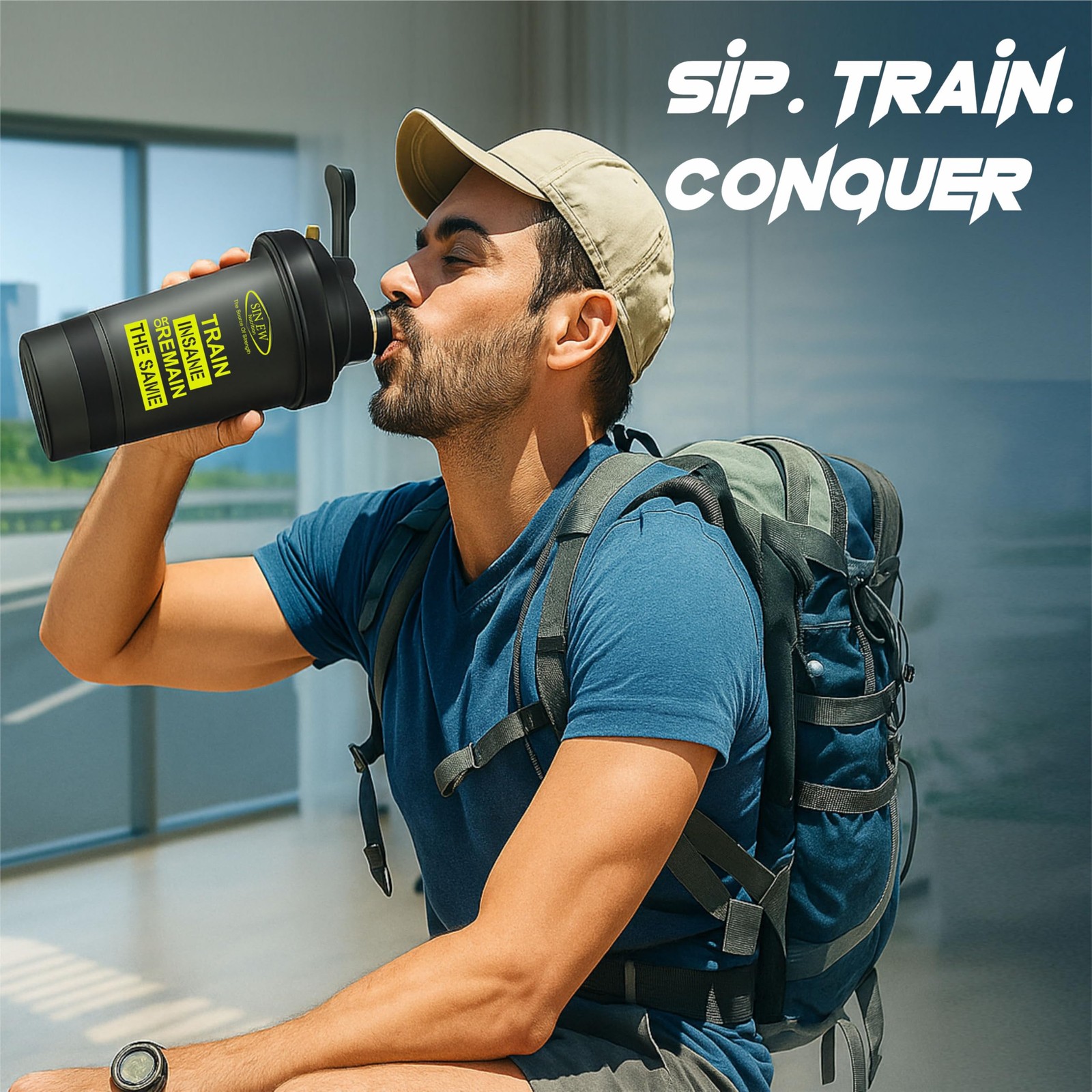 SINEW NUTRITION Shaker Bottle 600ml | 2 Storage Compartments