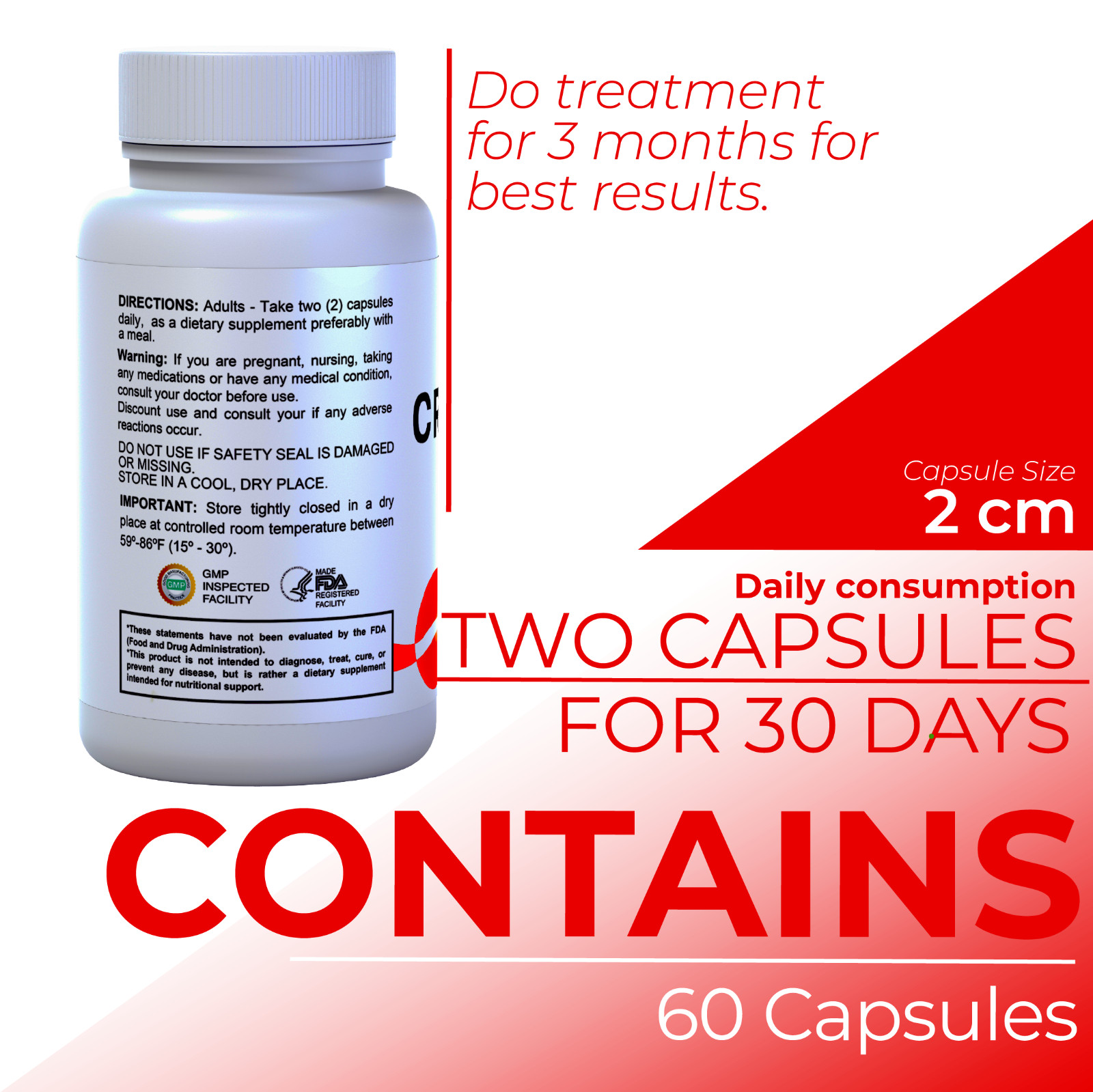 CREATINE, ENERGY & L-ARGININE – 60 Capsules – Supplement Muscle Growth – Gym