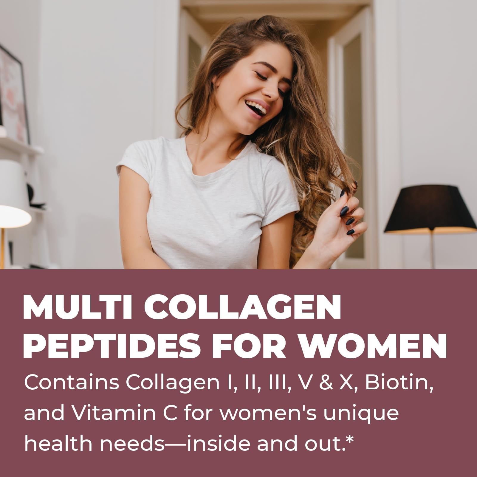 Multi Collagen Peptides Powder Types I, II, III, V, X 1 Pound (Pack of 1)