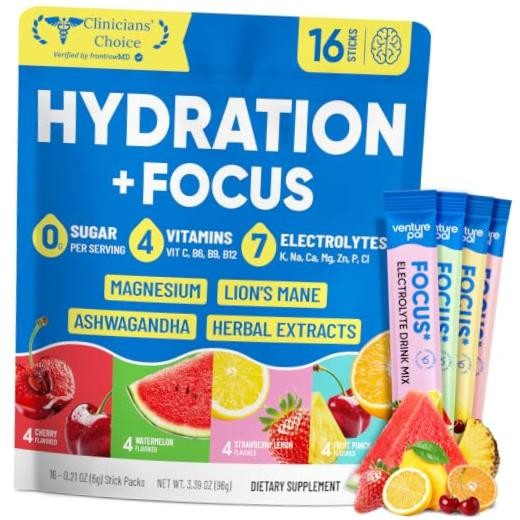 2-in-1 Hydration Packets + Focus Support 1 Pound (Pack of 1) V1-variety