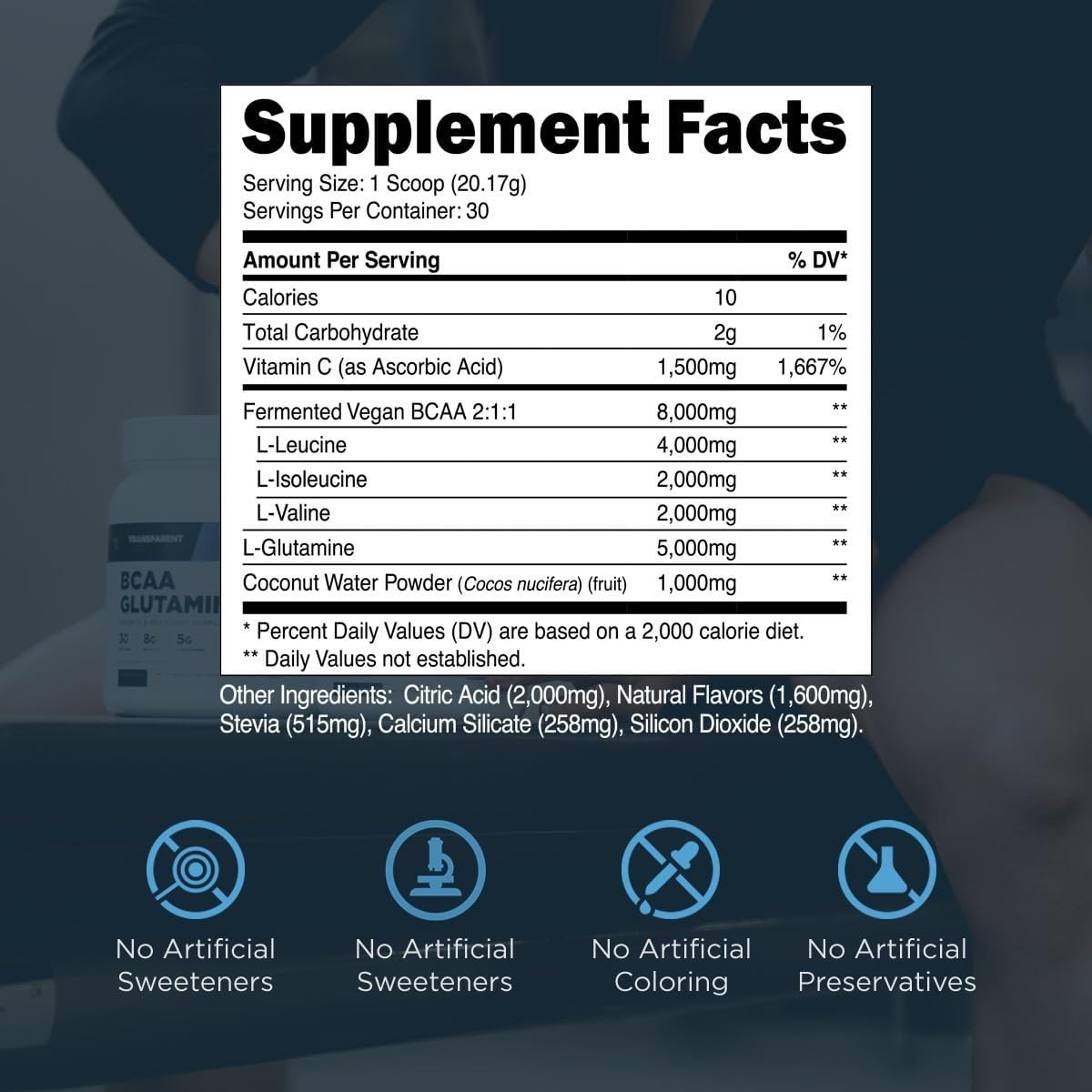 BCAA Glutamine Powder – 30 Servings of Strawberry Lemonade for Endurance