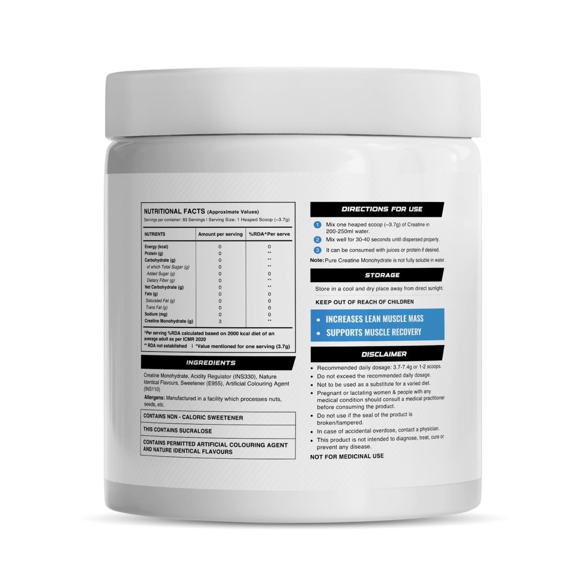 Wellcore Pure Micronised Creatine Powder For Enhanced Muscle Strength | 307gm
