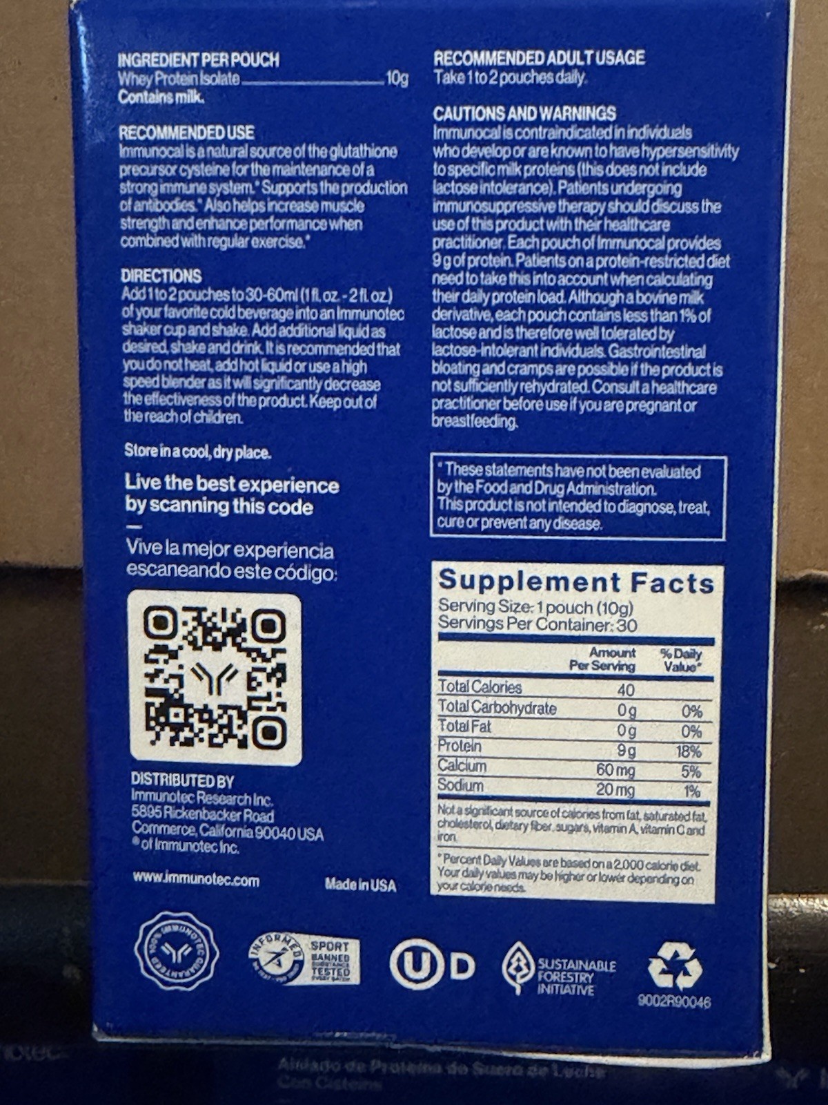 immunocal platinum 2 & 2 Immuncal Blue 4 Boxes
