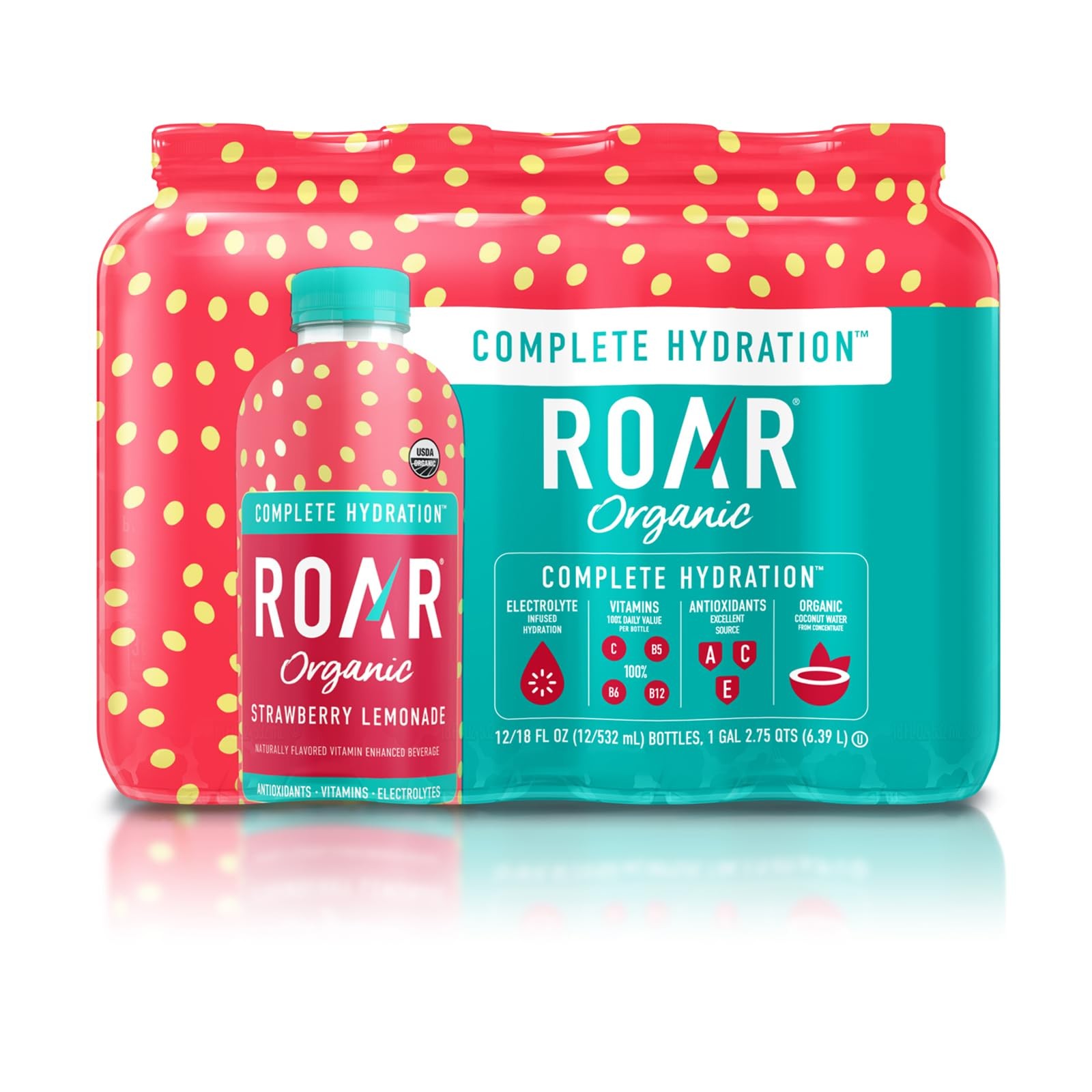Organic Cranberry Coconut Water Hydration Drink 18 Fl Oz Pack of 12