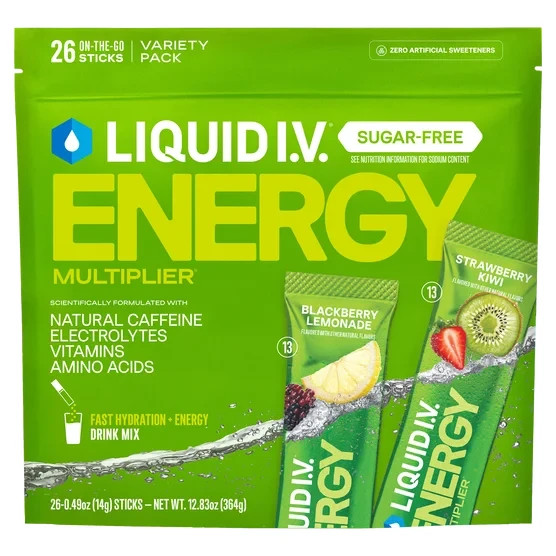 LIQUID IV HYDRATION SUGAR FREE MULTIPLIER ENERGY PACKETS ELECTROLYTES DRINK 26PK