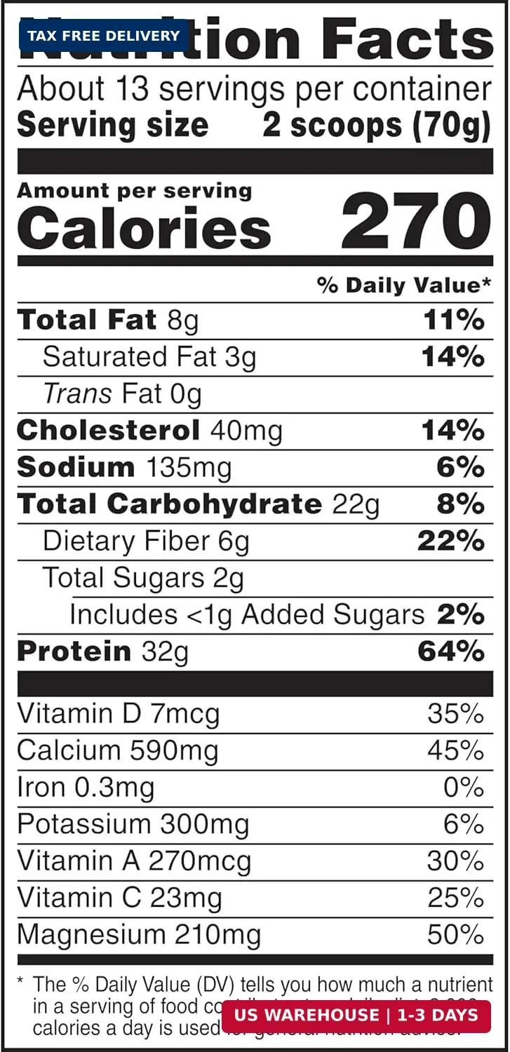 Muscle Milk Genuine Protein Powder, Vanilla Crème, 1.93 Pounds, 12 Servings, 32g