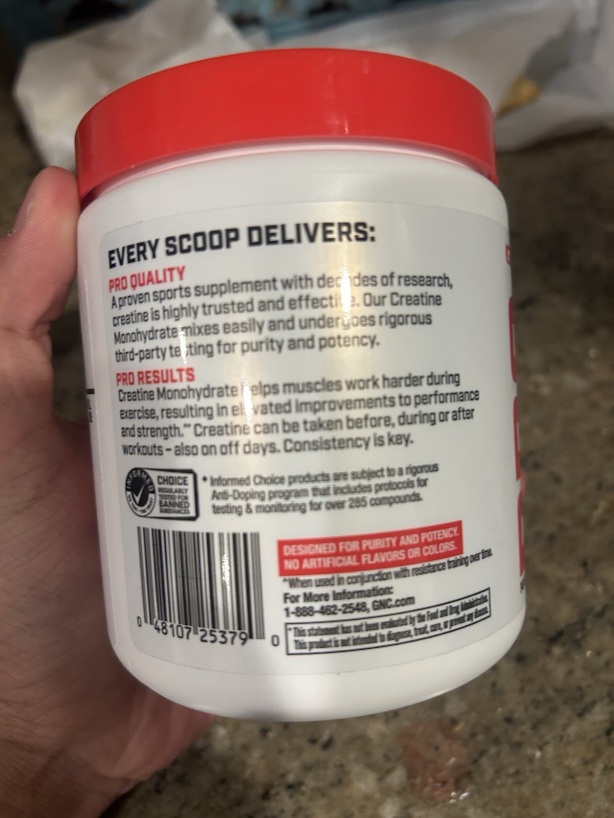 GNC Pro Performance Creatine Monohydrate Powder Unflavored 9 oz Gluten-Free
