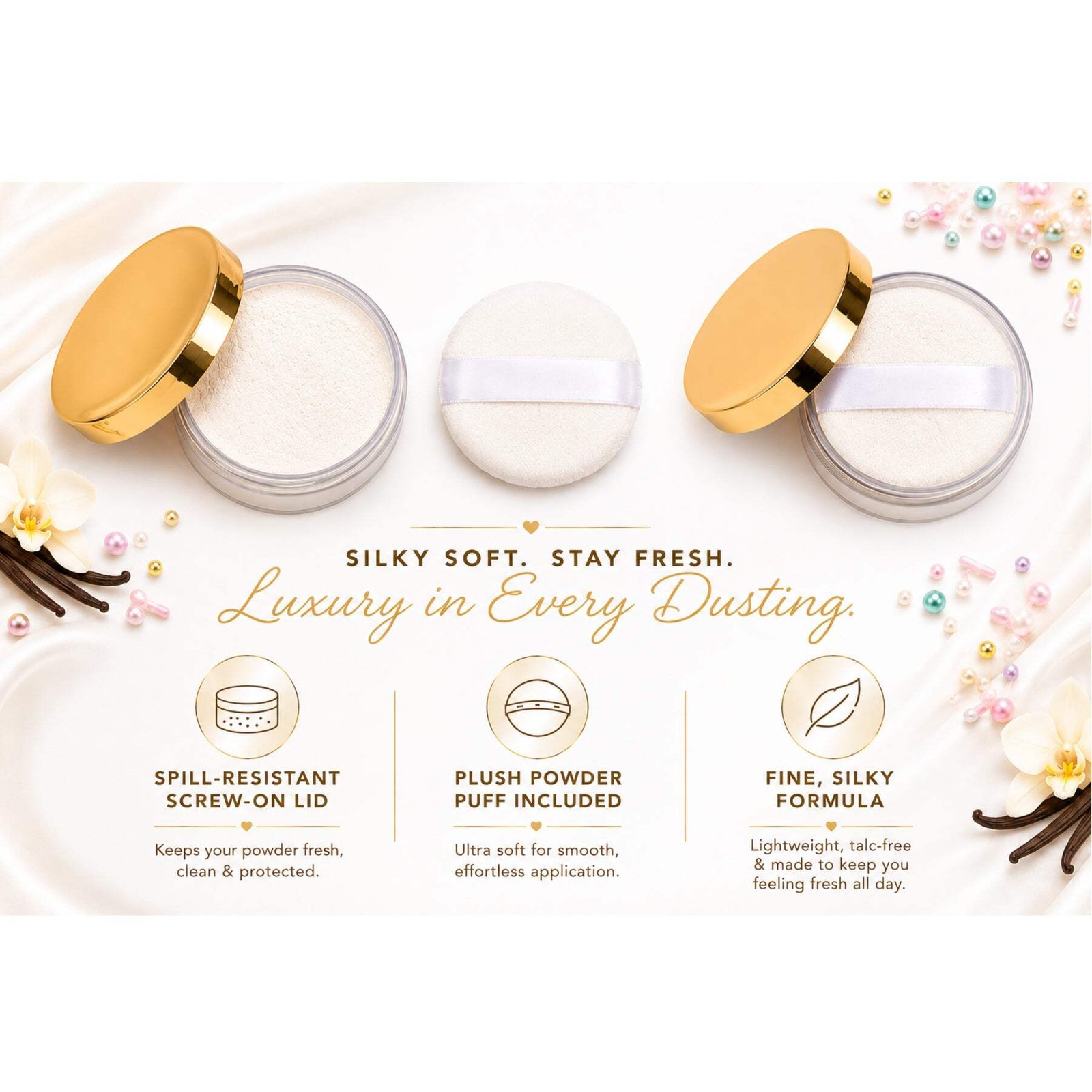 *Vanilla Cupcake Scented Body Powder for Men & Women, Talc-Free, 8oz