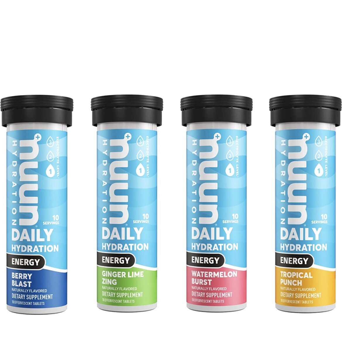 Nuun Energy: Caffeine, B Vitamins, Ginseng, Electrolyte 10 Count (Pack of 4)