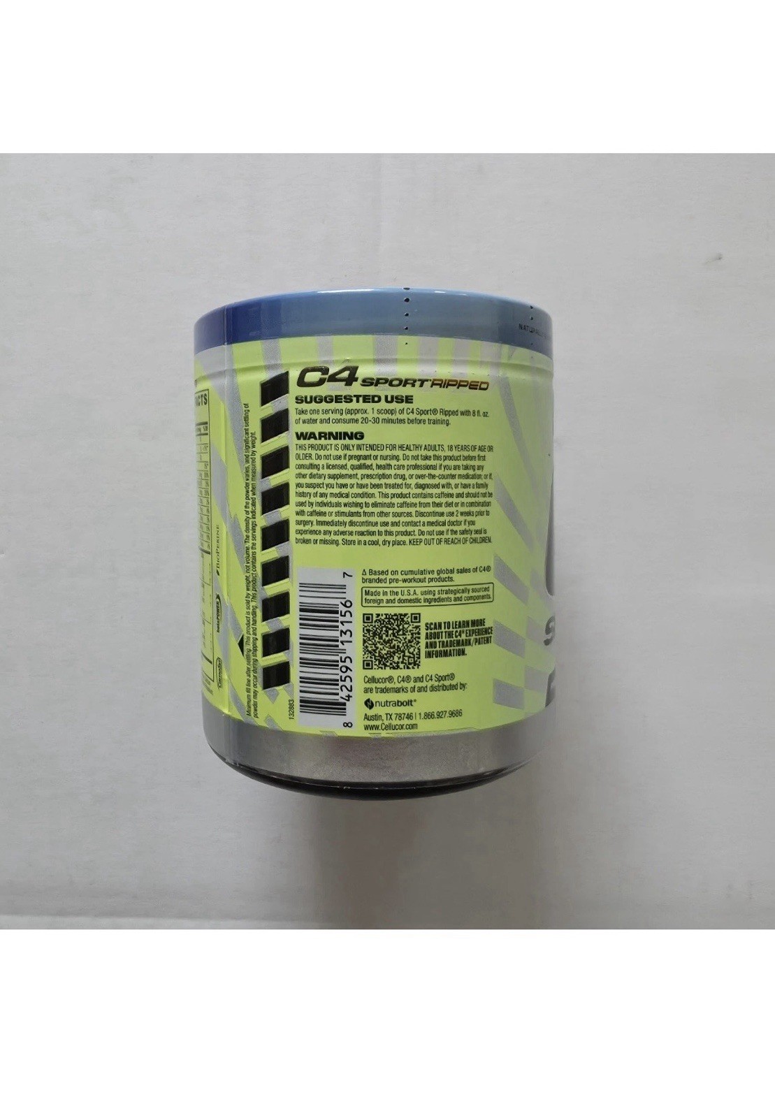 Cellucor C4 – Sport Ripped Pre-Workout Arctic Snow Cone – 20 Servings – 9.9oz