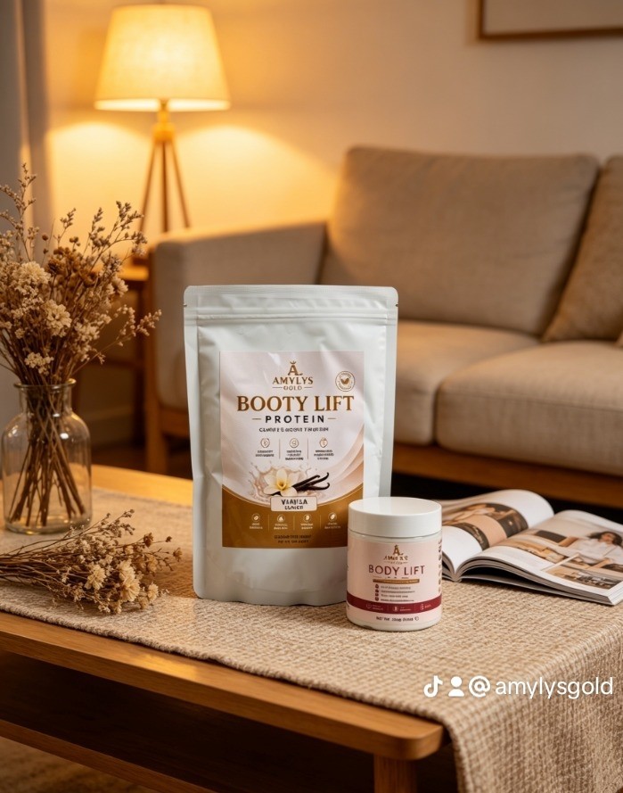AMYLYS GOLD Booty Lift Protein Powder, Vanilla Flavor, 1 lb (454g)