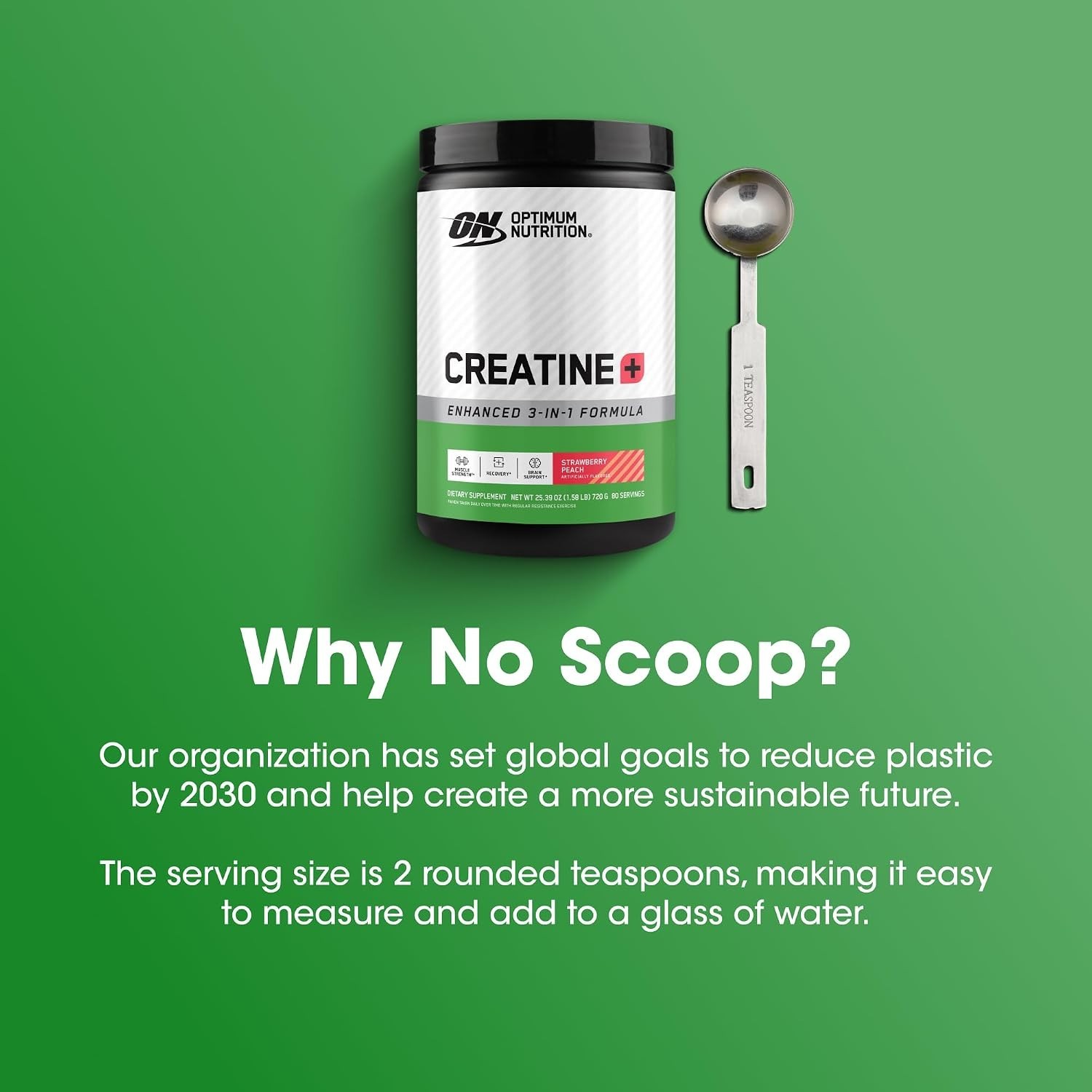 Creatine Monohydrate Plus Powder, Strawberry Peach Flavored Creatine Performa…