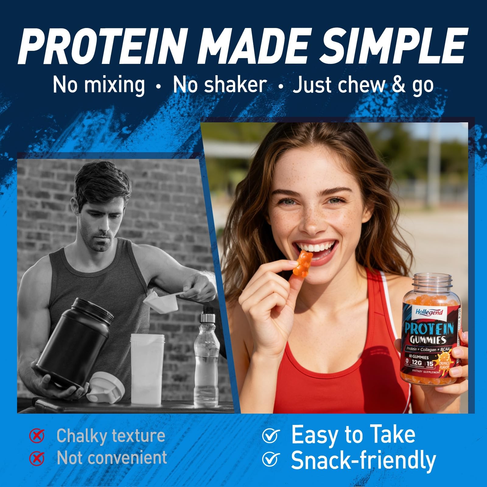 Whey Protein Gummies for Women Men, 12g High Protein Supplements or Muscle | …