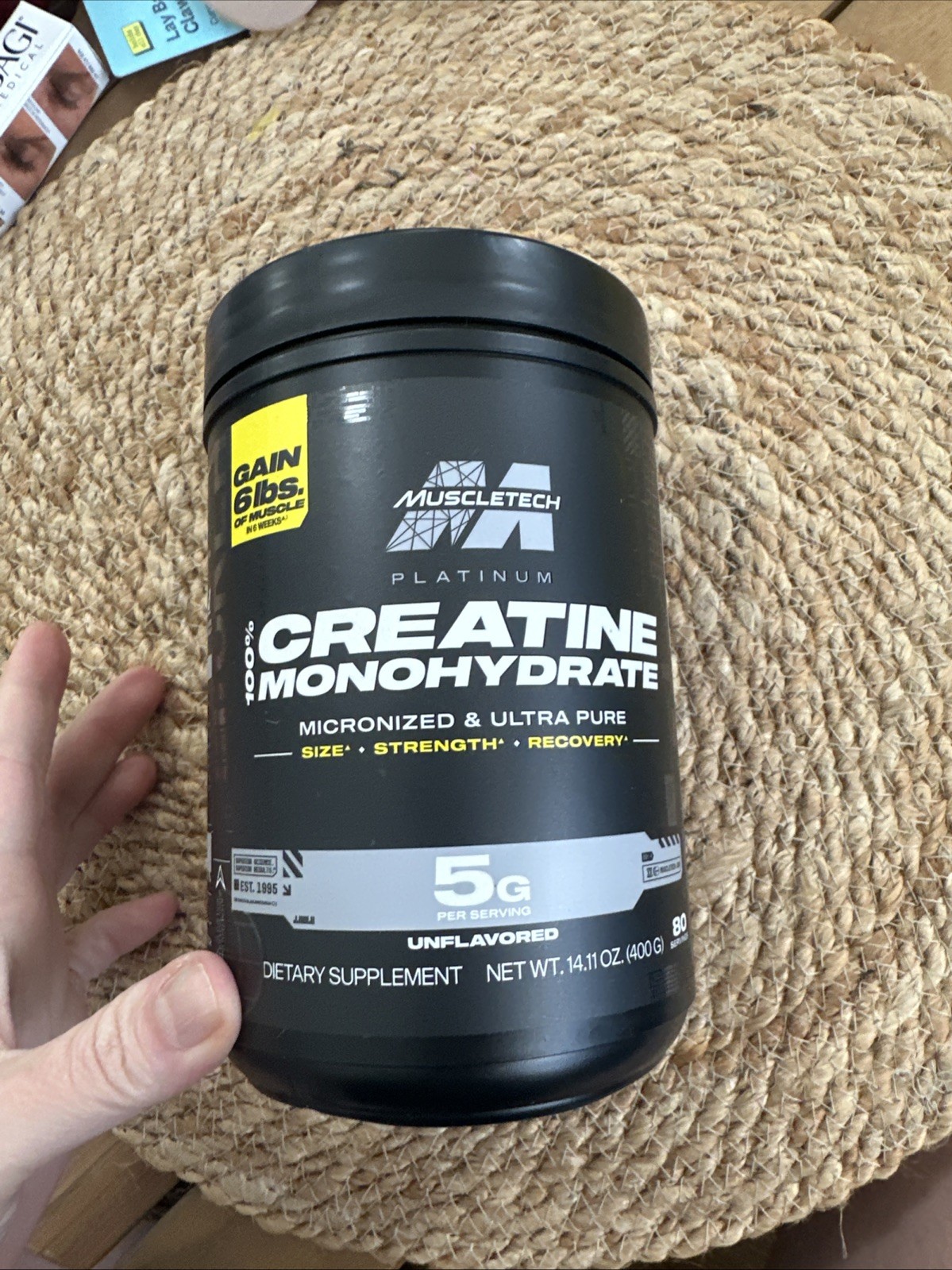 MuscleTech Platinum 100% Creatine Powder – 14.11 oz (MSC-70573)