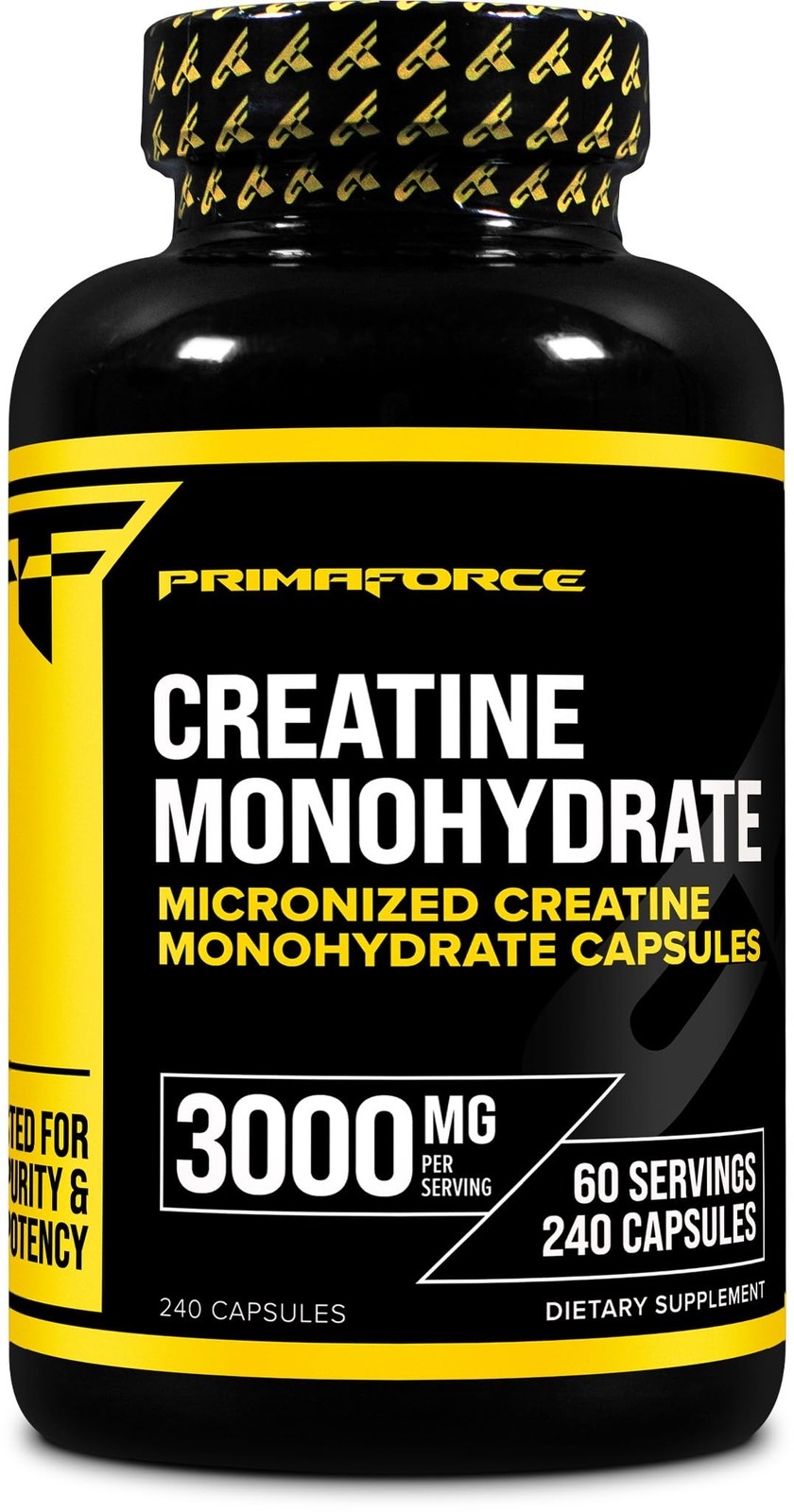 Primaforce Creatine Monohydrate Capsules 240 Capsules, 3,000mg per Serving, …