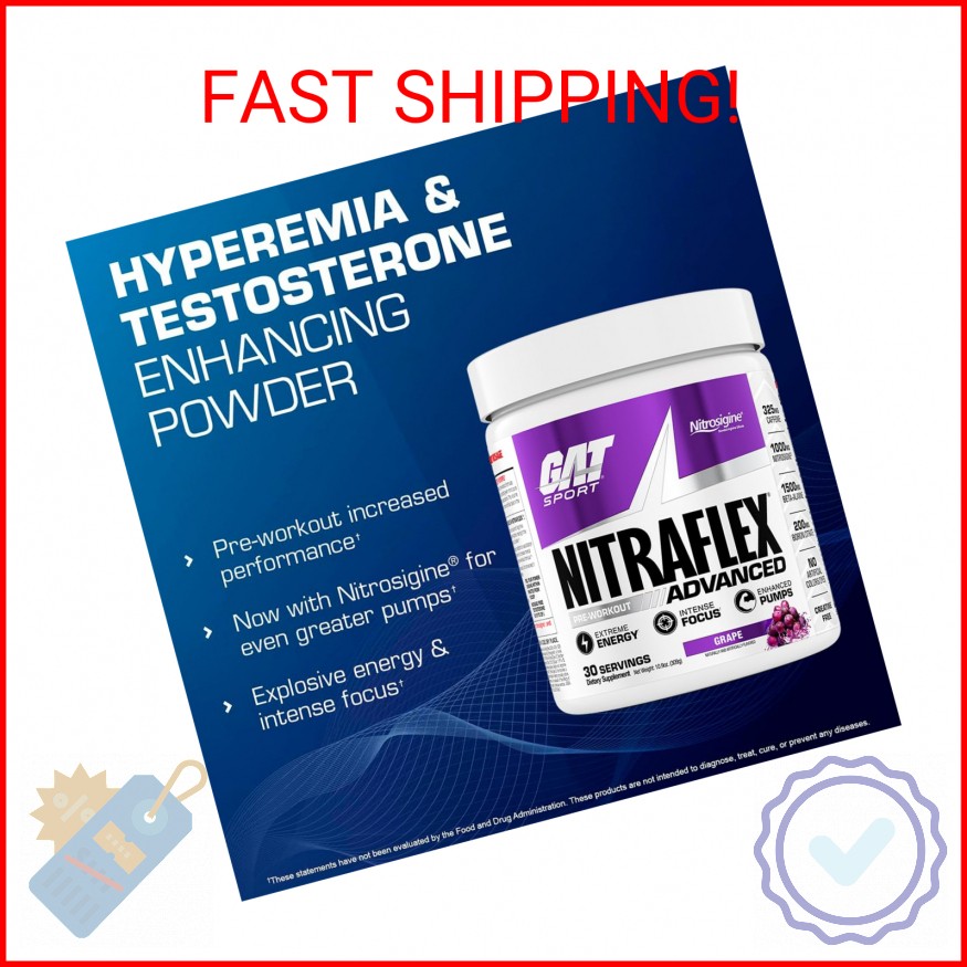 GAT SPORT, Nitraflex Advanced Pre-Workout Powder, Increases Blood Flow, Boosts S